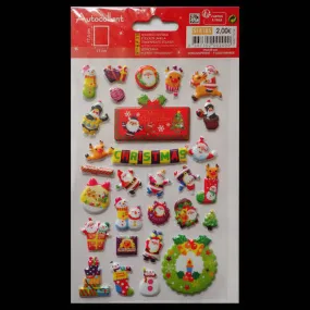 28 stickers epoxy 3d thème noël