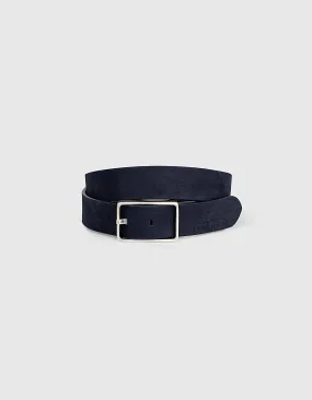 Ceinture bleu marine en cuir nubuck Homme