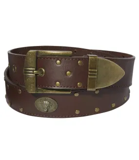 Ceinture Cloûtée en Croûte de cuir