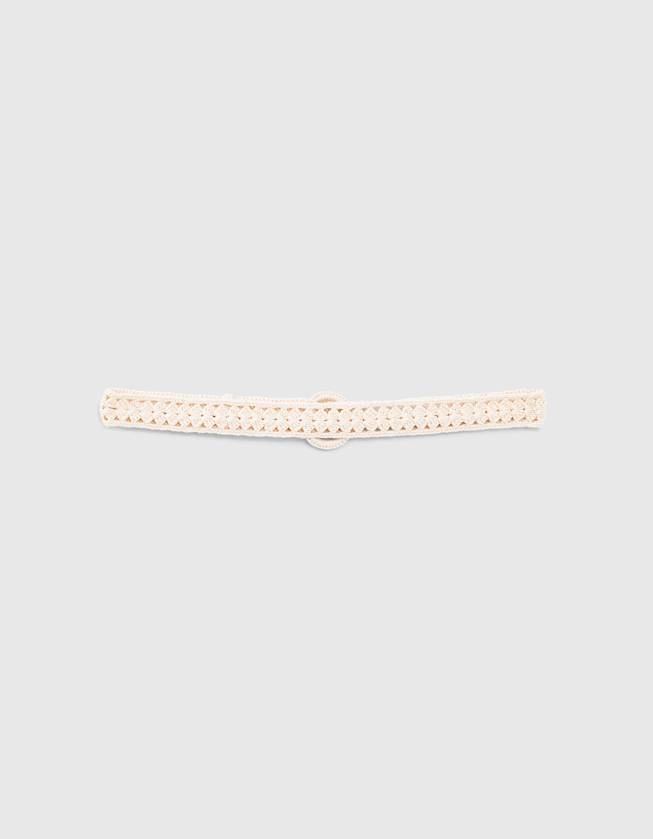 Ceinture écrue en crochet fille