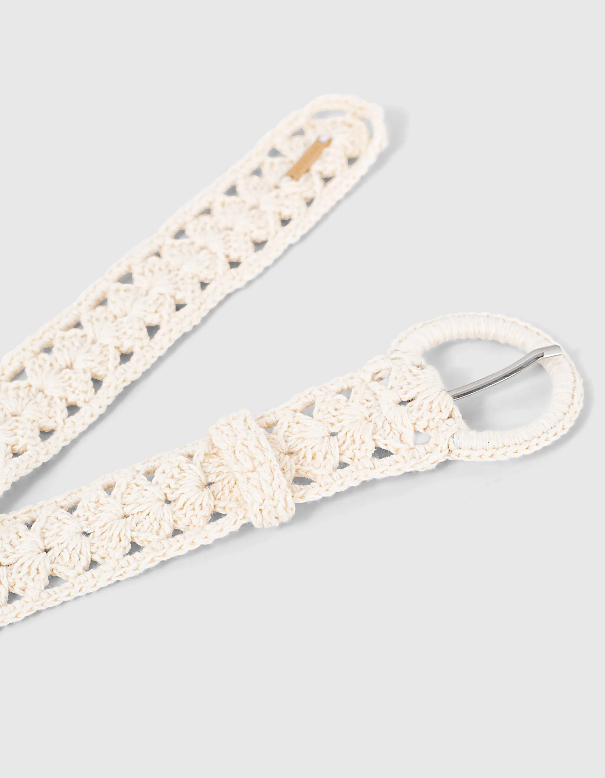 Ceinture écrue en crochet fille