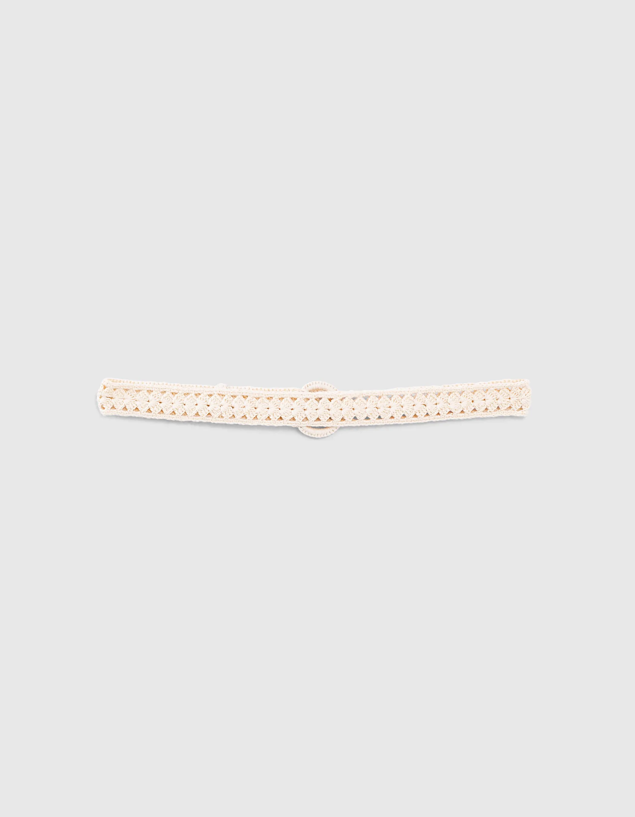 Ceinture écrue en crochet fille