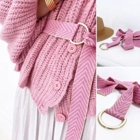 Ceinture en tissu rose