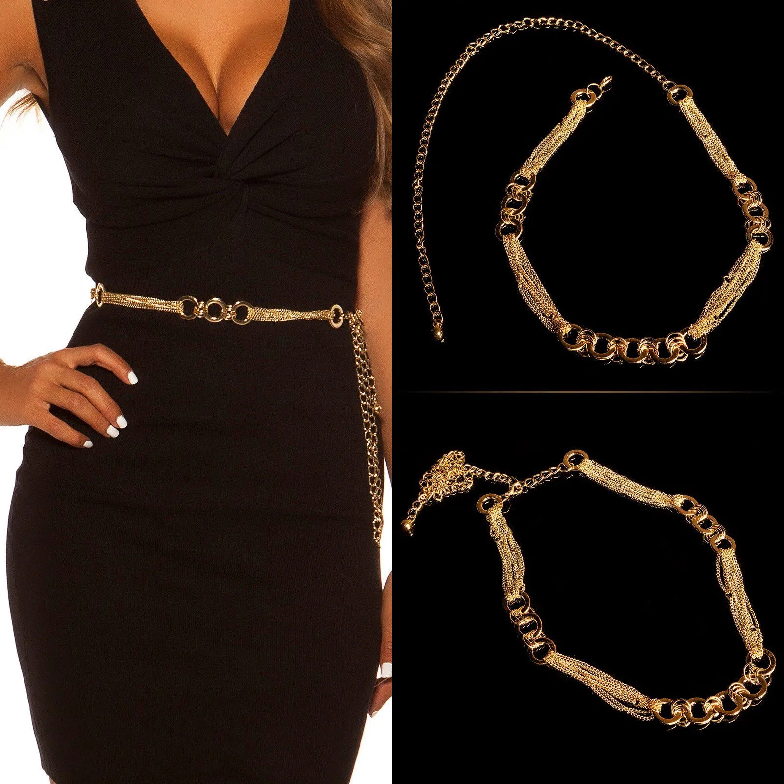 Ceinture femme fashion MAZIKEEN couleur or