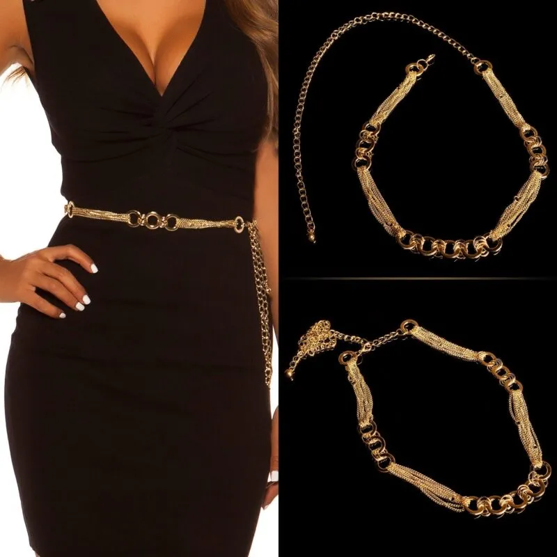 Ceinture femme fashion MAZIKEEN couleur or
