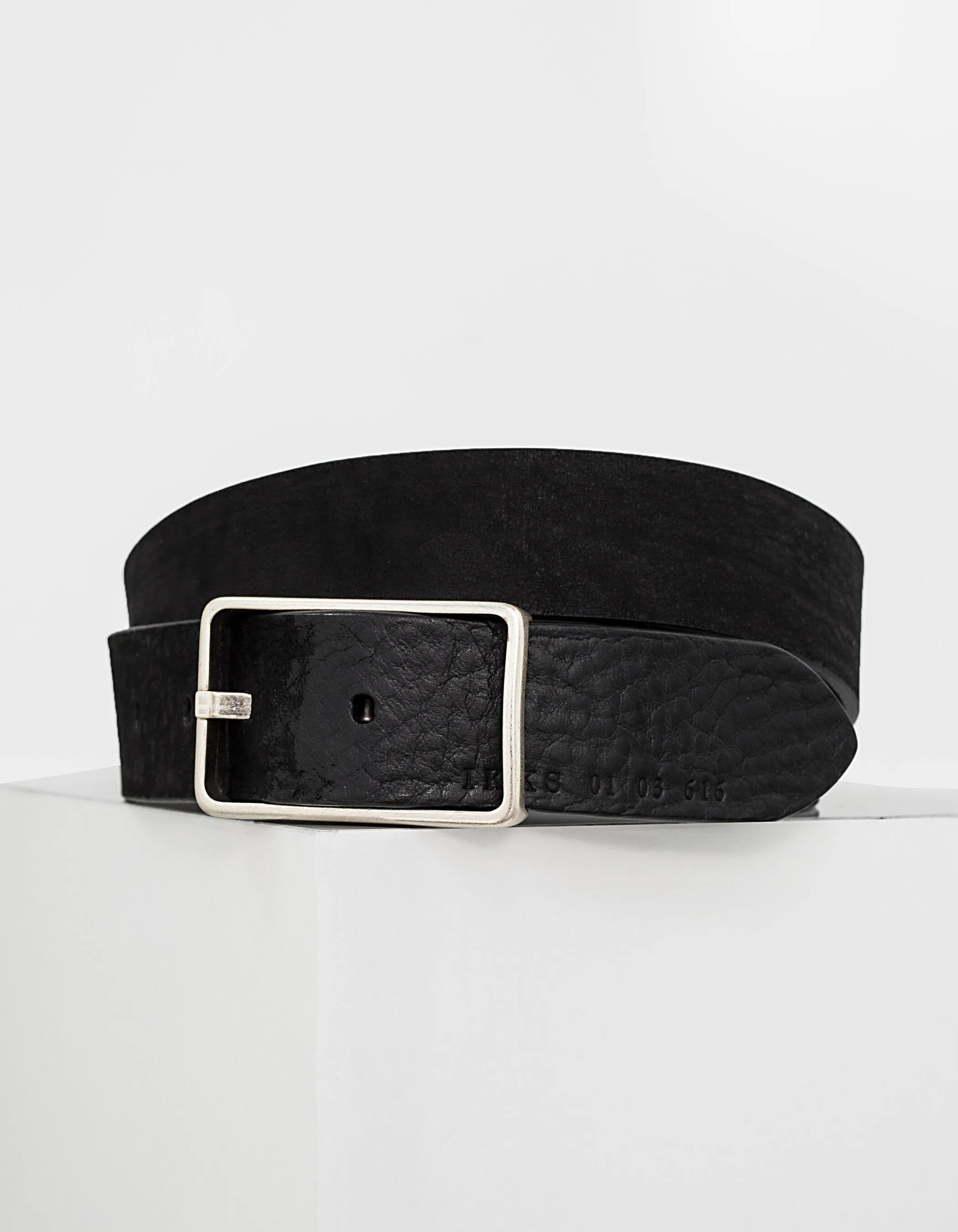 Ceinture noire en cuir nubuck Homme
