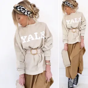 Ceinture élastiquée beige et doré