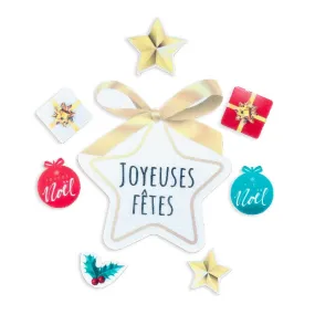 Décors comestibles en azyme assortis thème étoile de Noël 