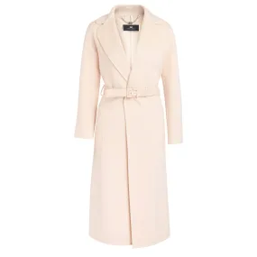 Elisabetta Franchi Manteau crème avec ceinture 