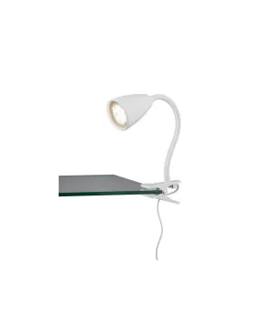 Lampe flexo avec pince WANDA, blanc/noir GU10 IP20 | LéonLeds