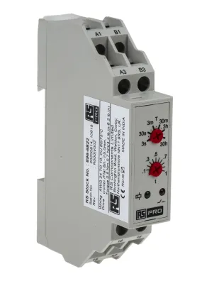 Relais temporisé RS PRO, 24 V ac/dc, 240V c.a., Rail DIN, 1 contact
