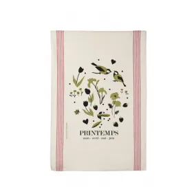 Torchon 100% coton thème Printemps - Reine Mère