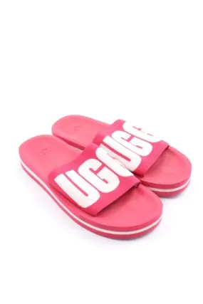 UGG Chaussons de bain rouge-blanc imprimé avec thème style décontracté